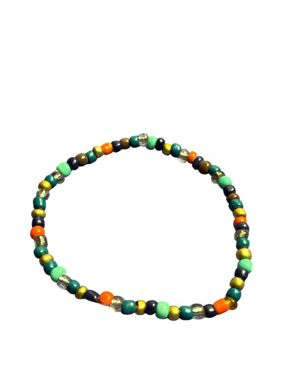 Colorful Glass Beaded Stretchy Bracelet 6.75 inches Unstretched